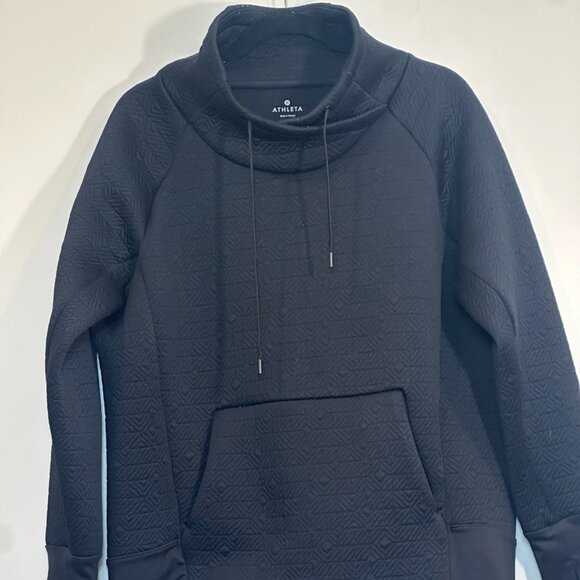 Athleta Women's Quilted Black Pullover Sweatshirt Size XL - Picture 1 of 9